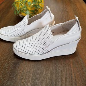 Wishbone Collection Leather Wedge Sneakers